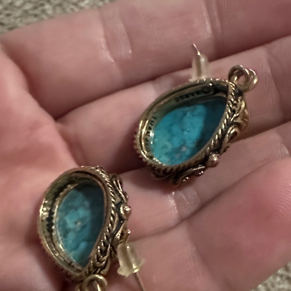 Barse Turquoise Drop Earrings - Picture 3 of 3